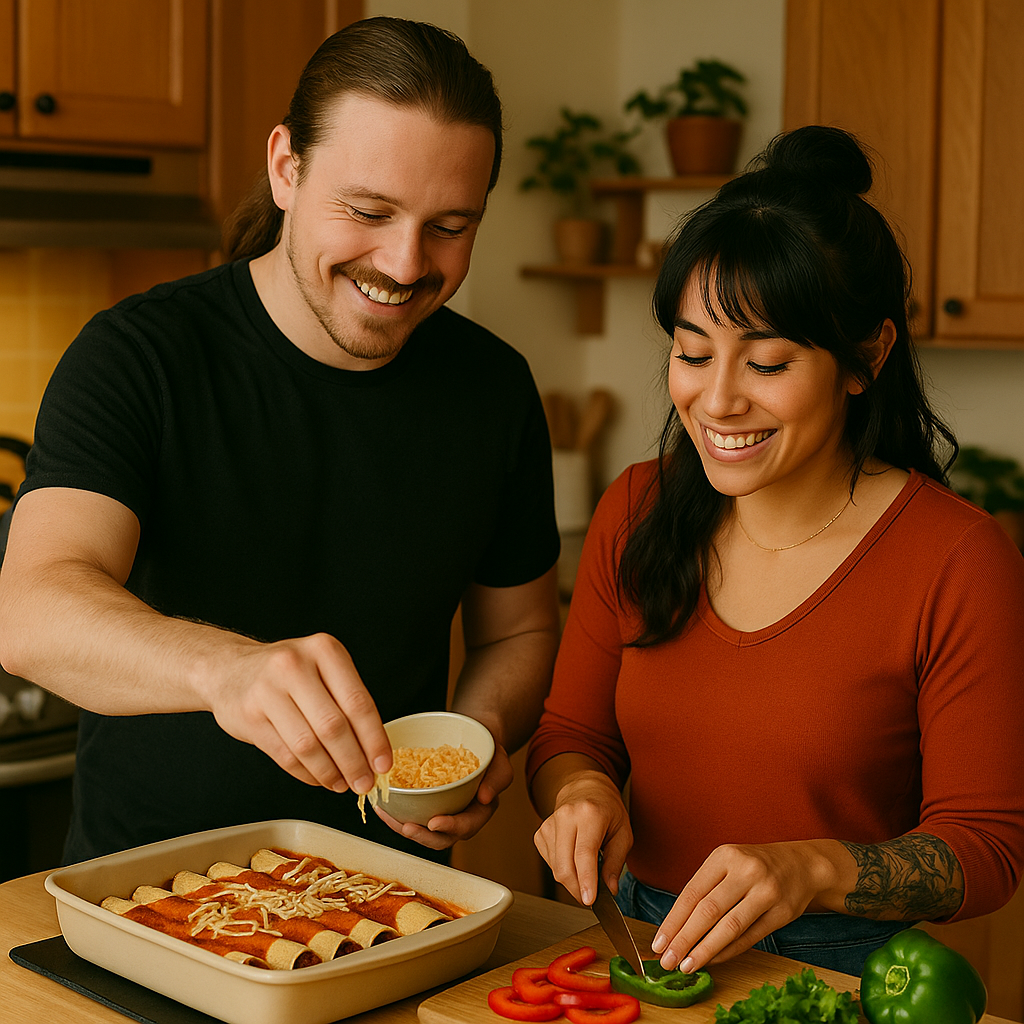 Couple cooking