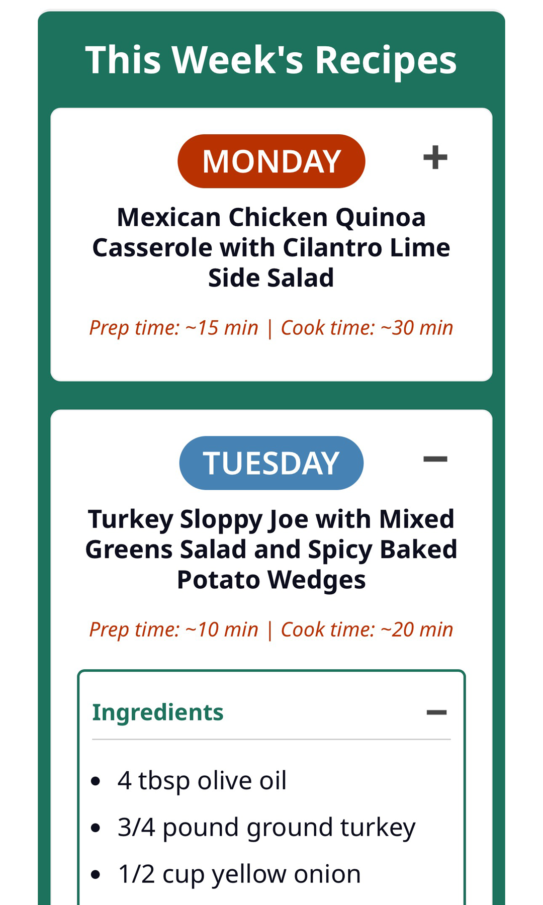 Interactive Recipes Screenshot